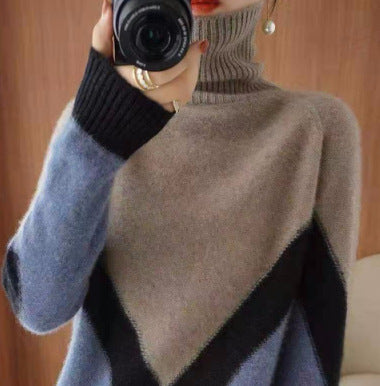 Women's Turtleneck Color Matching Bottoming Sweater